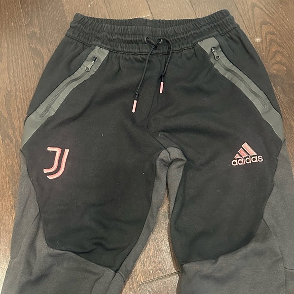 Men’s Adidas Juventus Black Gray Joggers with Pink Details | Size S - Picture 6 of 17